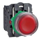 SCHNEIDER ELECTRIC - Leuchtdrucktaster, rot, flach, Komplettgerät Ø22 ohne Rastung 1S+1Ö 220-240V
