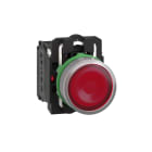 SCHNEIDER ELECTRIC - Leuchtdrucktaster, Harmony XB5, Kunststoff, hellgrau, rot, 22mm, universelle LED, glatte Kalotte, 1S + 1Ö, 230-240V AC