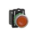 SCHNEIDER ELECTRIC - Leuchtdrucktaster, Harmony XB5, Kunststoff, hellgrau, orange, 22mm, universelle LED, glatte Kalotte, 1S + 1Ö, 230-240V AC