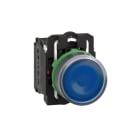 SCHNEIDER ELECTRIC - Leuchtdrucktaster, Harmony XB5, Kunststoff, blau, 22mm, universelle LED, glatte Kalotte, 1S + 1Ö, 110-120V AC