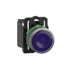 SCHNEIDER ELECTRIC - Leuchtdrucktaster, Harmony XB5, Kunststoff, blau, 22mm, universelle LED, glatte Kalotte, 1S + 1Ö, 230-240V AC