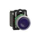 SCHNEIDER ELECTRIC - Leuchtdrucktaster, Harmony XB5, Kunststoff, hellgrau, blau, 22mm, universelle LED, glatte Kalotte, 1S + 1Ö, 230-240V AC