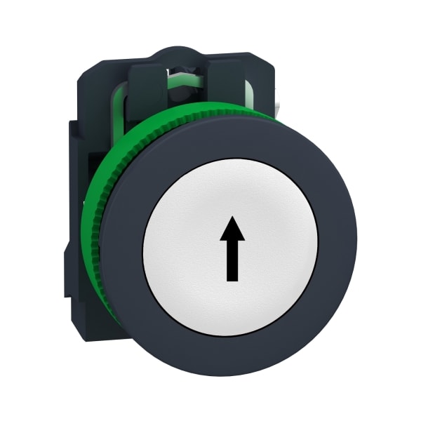 SCHNEIDER ELECTRIC - Drucktaster, Harmony XB5F, Kunststoff, antimikrobiell, weiß, Pfeil oben, 30mm, tastend, 1S