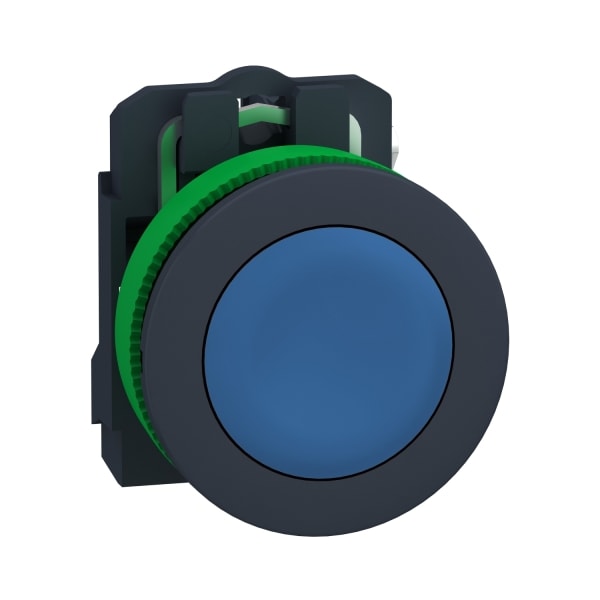SCHNEIDER ELECTRIC - Drucktaster, Harmony XB5F, Kunststoff, antimikrobiell, blau, unbeschriftet, 30mm, tastend, 1S