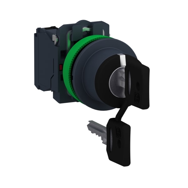 SCHNEIDER ELECTRIC - Schlüsselschalter, Harmony XB5F, Kunststoff, schwarz, 3 Stellungen, 30mm, rastend, Ronis 455, 2S