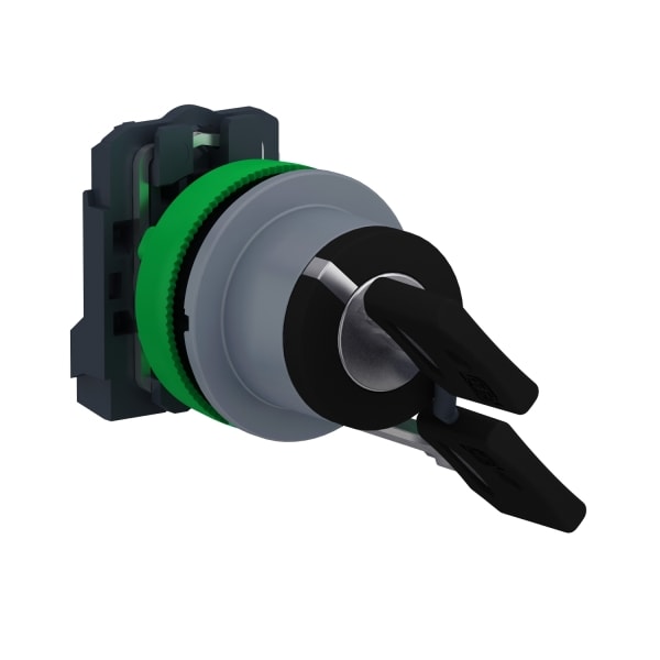 SCHNEIDER ELECTRIC - Schlüsselschalter, Harmony XB5F, Kunststoff, hellgrau, schwarz, 2 Stellungen, 30mm, rastend, Ronis 455, 1S