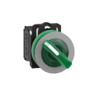 SCHNEIDER ELECTRIC - Leuchtwahlschalter, Harmony XB5F, Kunststoff, hellgrau, grün, 30mm, universelle LED, 2 Stellungen, 1S + 1Ö, 24V ACDC