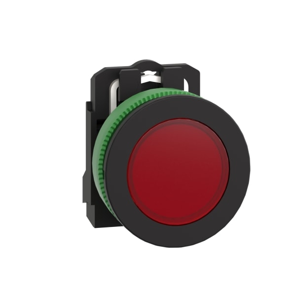 SCHNEIDER ELECTRIC - Leuchtmelder, Harmony XB5F, Kunststoff, antimikrobiell, rot, 30mm, universelle LED, glatte Kalotte, 110-120V AC