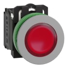 SCHNEIDER ELECTRIC - Leuchtdrucktaster, Harmony XB5F, Kunststoff, antimikrobiell, hellgrau, rot, 30mm, universelle LED, 1S + 1Ö, 110-120V AC