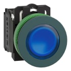 SCHNEIDER ELECTRIC - Leuchtdrucktaster, Harmony XB5F, Kunststoff, antimikrobiell, blau, 30mm, universelle LED, 1S + 1Ö, 110-120V AC