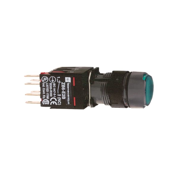 SCHNEIDER ELECTRIC - Leuchtdrucktaster, grün Ø 16, flach, m. Rastung, 24 V, 1S