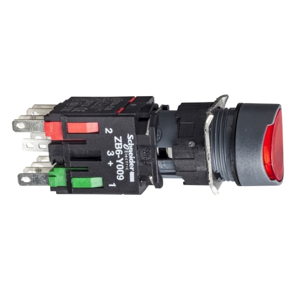 SCHNEIDER ELECTRIC - Leuchtdrucktaster, rot Ø 16, flach, o. Rastung, 24 V, 1Ö