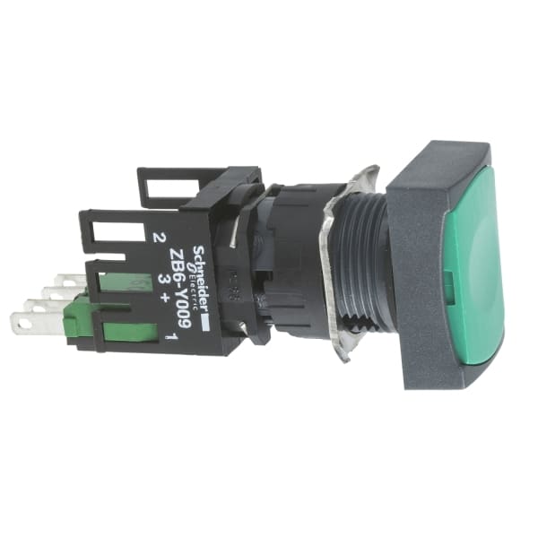 SCHNEIDER ELECTRIC - Drucktaster, grün Ø 16, flach, o. Rastung, 1S