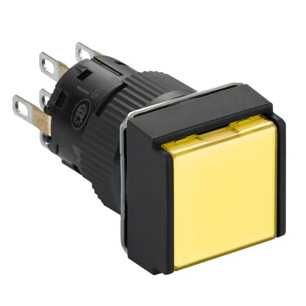 SCHNEIDER ELECTRIC - Gelber Leuchtdrucktaster Ø 16, flach, o. Rastung, 24 V, 2OC