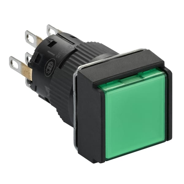 SCHNEIDER ELECTRIC - Leuchtdrucktaster, grün Ø 16, flach, o. Rastung, 24 V, 2W