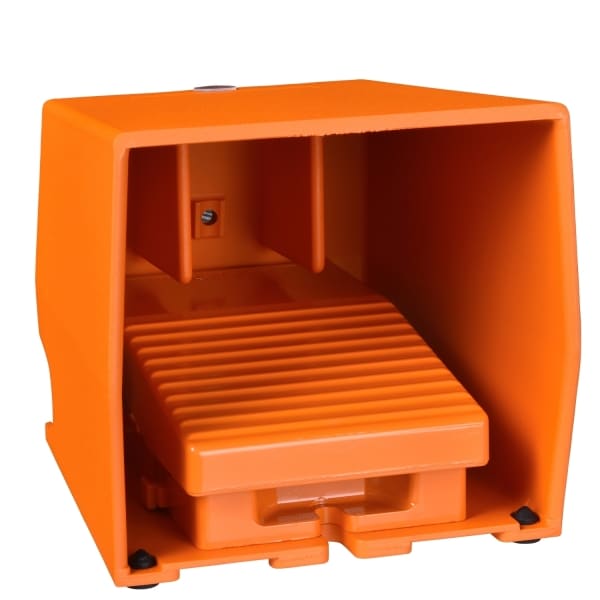 SCHNEIDER ELECTRIC - Fußschalter, Harmony XPE, einfach, Metall, orange, 2-stufig, 2Ö+2S, IP66, mit Schutzhaube