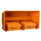 SCHNEIDER ELECTRIC - Doppelfußschalter XPE-R, mit Abdeckung, Metall, orange, 4NC+4NO