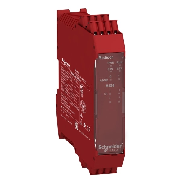 SCHNEIDER ELECTRIC - Analoges Erweiterungsmodul Modicon XPSMCM, 4 sichere Analogeingänge, 0/2-10V, 0/4-20 mA, Federzugklemmen