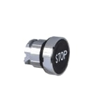 SCHNEIDER ELECTRIC - Drucktaster, Frontelement, Harmony XB4, Metall, 22mm, schwarz, beschriftet STOP, tastend