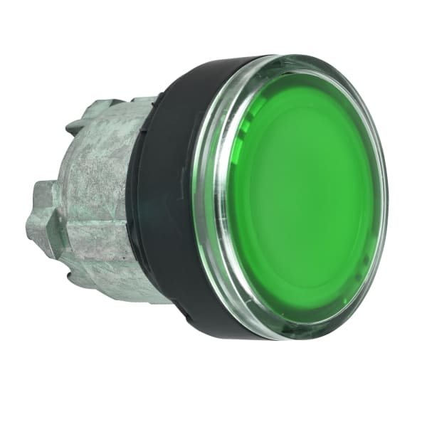 SCHNEIDER ELECTRIC - Leuchtdrucktaster, Frontelement, Harmony XB4, Metall schwarz, 22mm, grün, für universelle LED, für Einlegeschild
