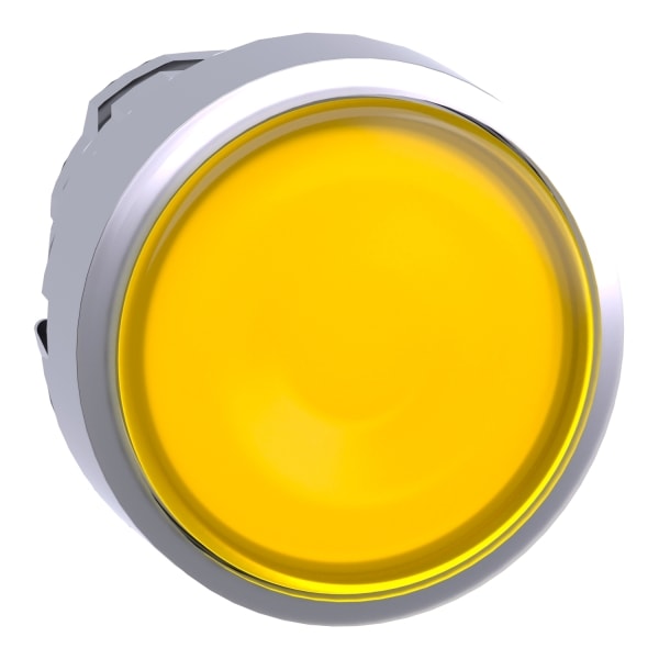 SCHNEIDER ELECTRIC - Leuchtdrucktaster, Frontelement, Harmony XB4, Metall, 22mm, gelb, tastend, für universelle LED, für Einlegeschild