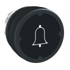 SCHNEIDER ELECTRIC - Drucktaster, Frontelement, Harmony XB4, Metall, 22mm, schwarz, beschriftet Glocke, tastend, Dichtungsmanschette
