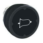 SCHNEIDER ELECTRIC - Drucktaster, Frontelement, Harmony XB4, Metall, 22mm, schwarz, beschriftet Glocke, gedreht, tastend, Dichtungsmanschette
