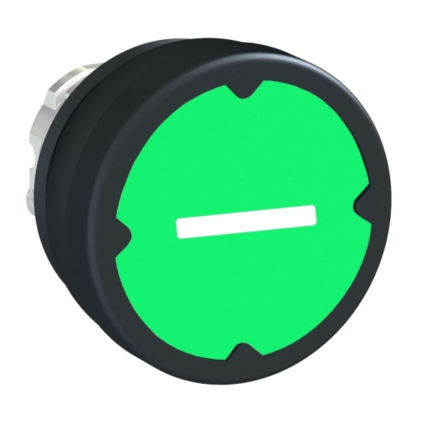 SCHNEIDER ELECTRIC - Drucktaster, Frontelement, Harmony XB4, Metall, 22mm, grün, beschriftet Symbol, gedreht, tastend, Dichtungsmanschette
