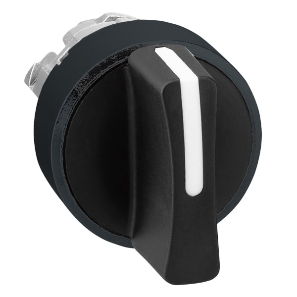 SCHNEIDER ELECTRIC - Wahlschalter, Frontelement, Harmony XB4, Metall schwarz, 22mm, schwarz, 3 Stellungen, Mitte rastend