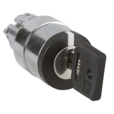 SCHNEIDER ELECTRIC - Schlüsselschalter, Frontelement, Harmony XB4, Metall, 22mm, schwarz, 2 Stellungen, rastend, mit Sonderschließung