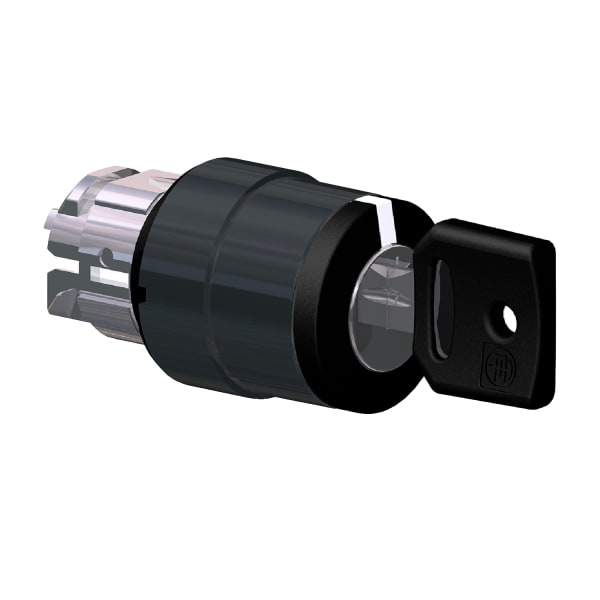 SCHNEIDER ELECTRIC - Schlüsselschalter, Frontelement, Harmony XB4, Metall schwarz, 22mm, schwarz, 3 Stellungen, rastend