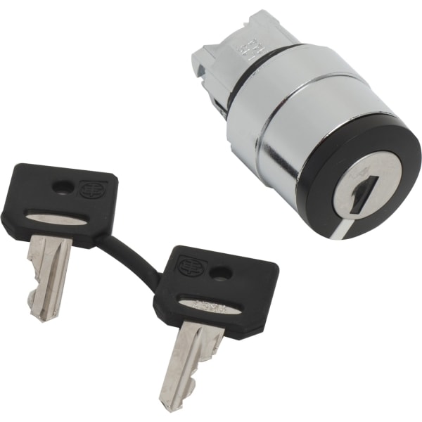SCHNEIDER ELECTRIC - Schlüsselschalter, Frontelement, Harmony XB4, Metall, 22mm, schwarz, 2 Stellungen, rastend, Ronis 458A