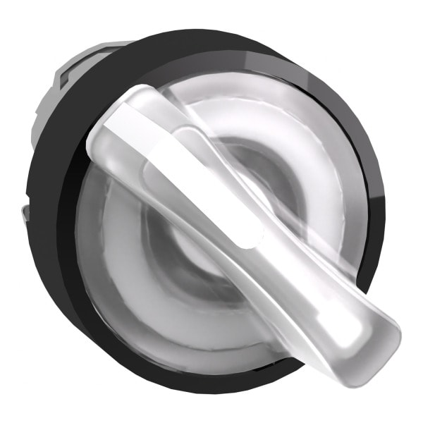 SCHNEIDER ELECTRIC - Leuchtwahlschalter, Frontelement, Harmony XB4, Metall schwarz, 22mm, weiß, für universelle LED, 2 Stellungen, rastend