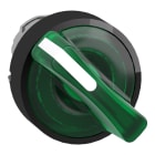 SCHNEIDER ELECTRIC - Leuchtwahlschalter, Frontelement, Harmony XB4, Metall schwarz, 22mm, grün, für universelle LED, 2 Stellungen, rastend