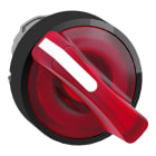 SCHNEIDER ELECTRIC - Leuchtwahlschalter, Frontelement, Harmony XB4, Metall schwarz, 22mm, rot, für universelle LED, 2 Stellungen, rastend