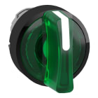 SCHNEIDER ELECTRIC - Leuchtwahlschalter, Frontelement, Harmony XB4, Metall schwarz, 22mm, grün, für universelle LED, 3 Stellungen, rastend