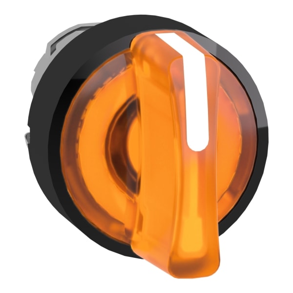 SCHNEIDER ELECTRIC - Leuchtwahlschalter, Frontelement, Harmony XB4, Metall schwarz, 22mm, orange, für universelle LED, 3 Stellungen