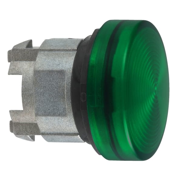 SCHNEIDER ELECTRIC - Leuchtmelder, Frontelement, Harmony XB4, Metall, 22mm, grün, für Glühlampe BA9s, geriffelte Kalotte