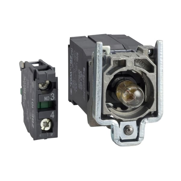 SCHNEIDER ELECTRIC - Hilfsschalterblock mit Trafo, Ø 22, Glühlampe BA 9s 1S