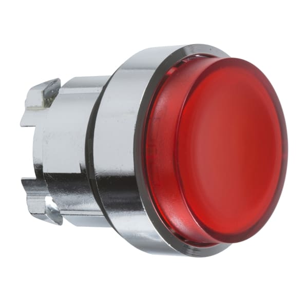 SCHNEIDER ELECTRIC - Leuchtdrucktaster, Frontelement, Harmony XB4, Metall, 22mm, rot, vorstehend, unbeschriftet, glatte Kalotte, BA9s