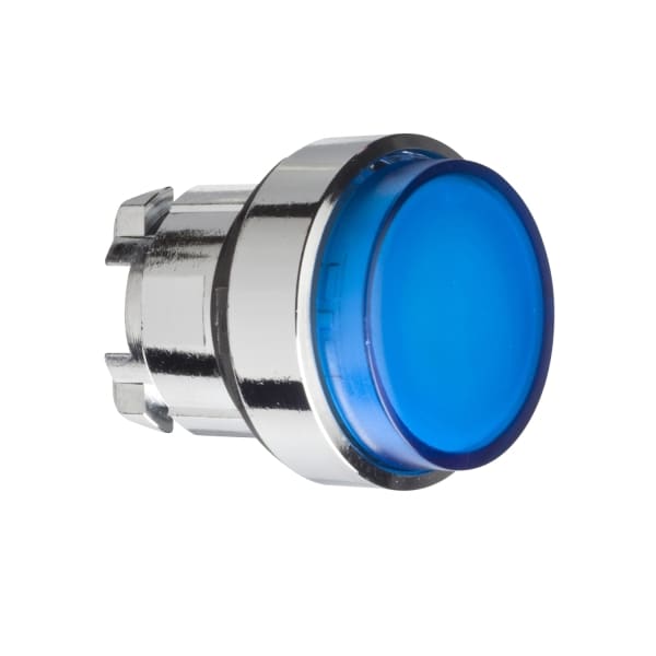 SCHNEIDER ELECTRIC - Leuchtdrucktaster, Frontelement, Harmony XB4, Metall, 22mm, blau, vorstehend, unbeschriftet, glatte Kalotte, BA9s