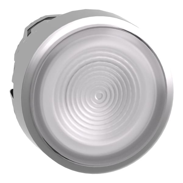 SCHNEIDER ELECTRIC - Leuchtdrucktaster, Frontelement, Harmony XB4, Metall, 22mm, weiß, unbeschriftet, tastend, geriffelt, für universelle LED