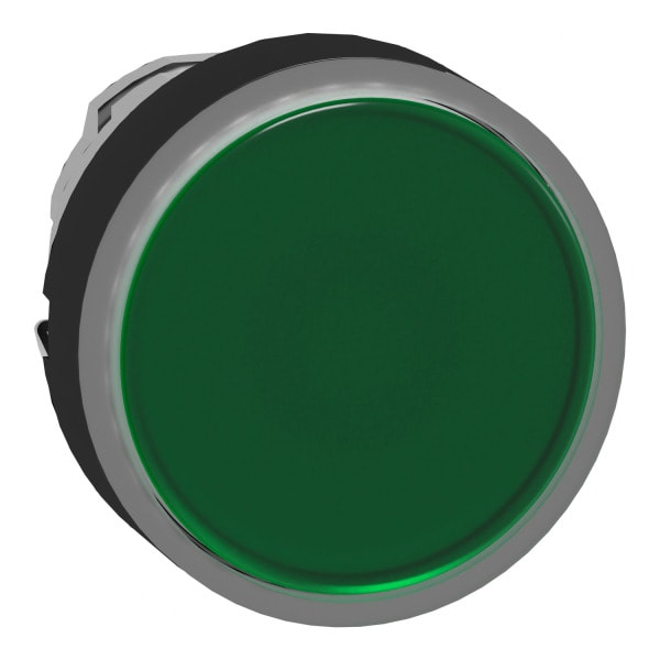 SCHNEIDER ELECTRIC - Leuchtdrucktaster, Frontelement, Harmony XB4, Metall schwarz, 22mm, grün, unbeschriftet, tastend, für universelle LED