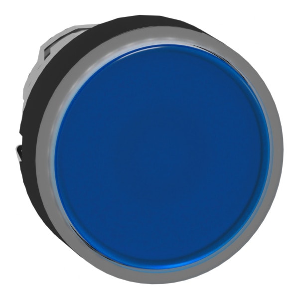 SCHNEIDER ELECTRIC - Leuchtdrucktaster, Frontelement, Harmony XB4, Metall schwarz, 22mm, blau, unbeschriftet, tastend, für universelle LED