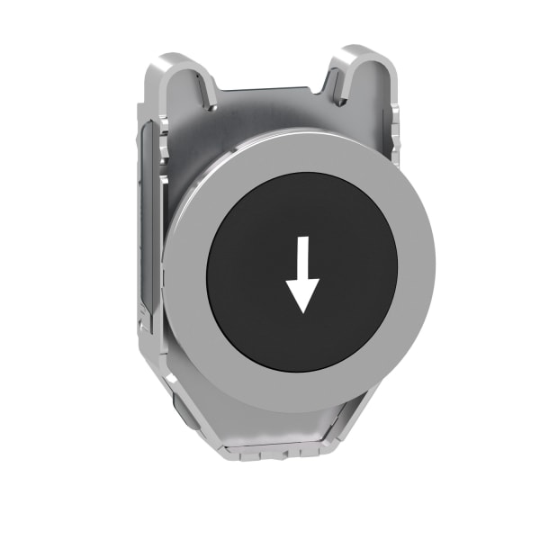 SCHNEIDER ELECTRIC - Drucktaster, Frontelement, Harmony XB4F, Metall, 30mm, schwarz, beschriftet Pfeil unten, tastend