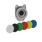 SCHNEIDER ELECTRIC - Drucktaster, Frontelement, Harmony XB4F, Metall, 30mm, 6 farbige Tastenschilder, unbeschriftet, tastend