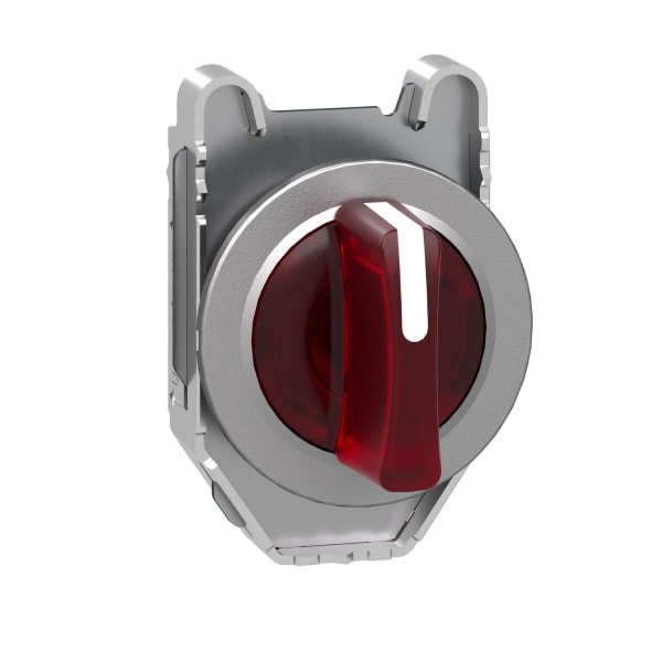 SCHNEIDER ELECTRIC - Leuchtwahlschalter, Frontelement, Harmony XB4F, Metall, 30mm, rot, für universelle LED, 3 Stellungen, rastend