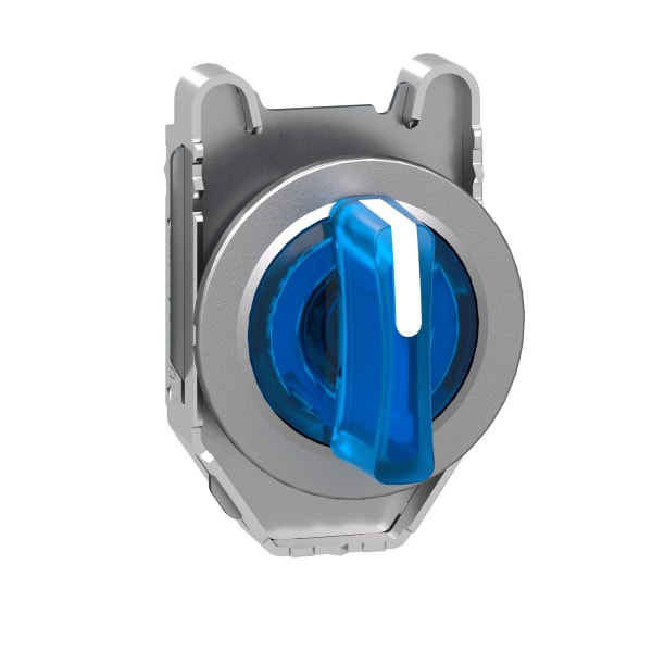 SCHNEIDER ELECTRIC - Leuchtwahlschalter, Frontelement, Harmony XB4F, Metall, 30mm, blau, für universelle LED, 3 Stellungen, rastend