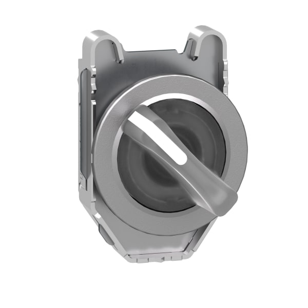SCHNEIDER ELECTRIC - Leuchtwahlschalter, Frontelement, Harmony XB4F, Metall, 30mm, weiß, für universelle LED, 2 Stellungen, tastend