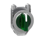 SCHNEIDER ELECTRIC - Leuchtwahlschalter, Frontelement, Harmony XB4F, Metall, 30mm, grün, für universelle LED, 3 Stellungen, Mitte rastend